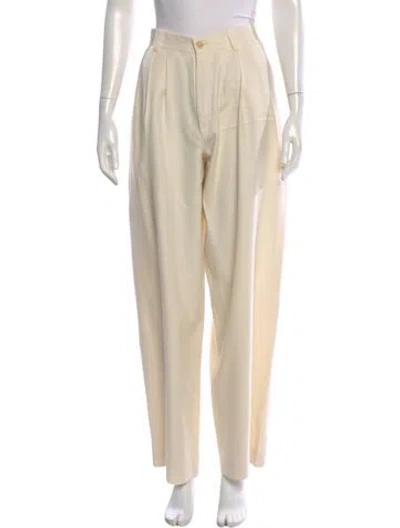 Pre-owned The Row Silk Wide Leg Pants In Neutral