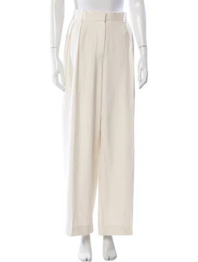 Pre-owned The Row Silk Wide Leg Pants In Neutral