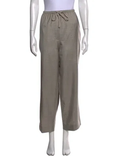 Pre-owned The Row Silk Wide Leg Pants In Neutral