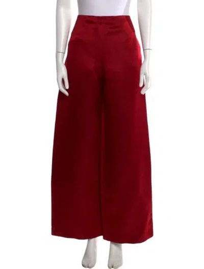 Pre-owned The Row Silk Wide Leg Pants In Red