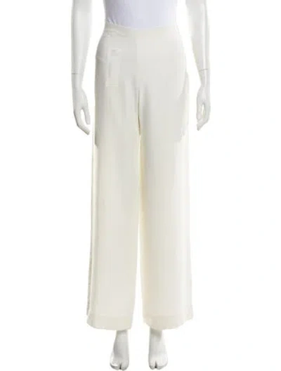 Pre-owned The Row Silk Wide Leg Pants In White