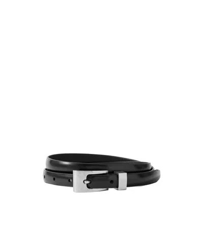 The Row Silver-tone Buckle Downtown Belt In Black
