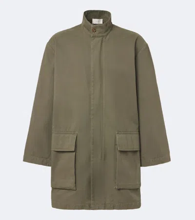 The Row Simeau Cotton Coat In Green