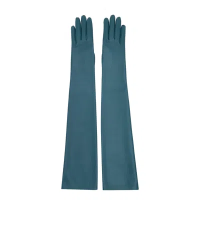 The Row Simon Gloves In Blue