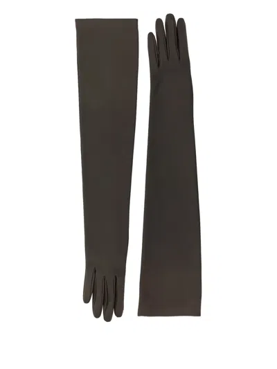 The Row Simon Lamb-skin Gloves In Green