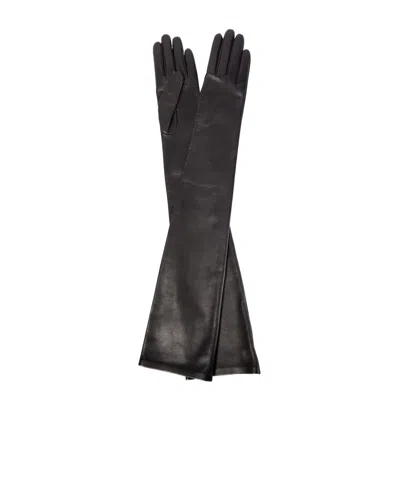 The Row Simon Leather Gloves In Brown