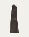 The Row Simon Wool Gloves In Espresso