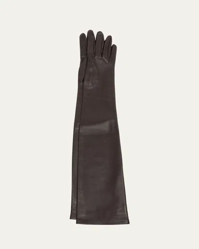 The Row Simon Wool Gloves In Espresso