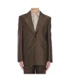 The Row Vermont Single-breasted Structured Jacket With Back Vent In Brown