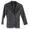 The Row Single-breasted Jacket In Black Leather In Black