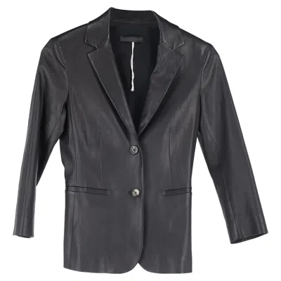 The Row Single-breasted Jacket In Black Leather