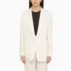 THE ROW THE ROW SINGLE BREASTED WHITE LINEN JACKET