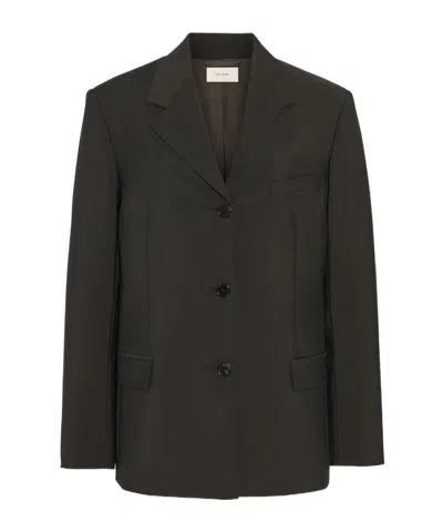 The Row Single-breasted Wool Jacket In Black