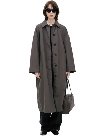 The Row Single-breasted Button-down Coat In Brown