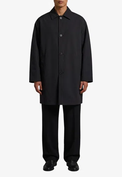 The Row Single-breasted Buttoned Coat In Black