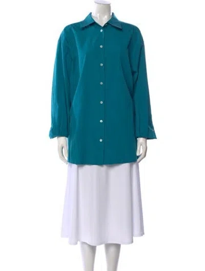 Pre-owned The Row Sisea Long Sleeve Blouse In Blue