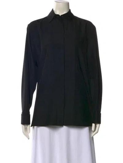 Pre-owned The Row Sisella Silk Button-up Top In Black