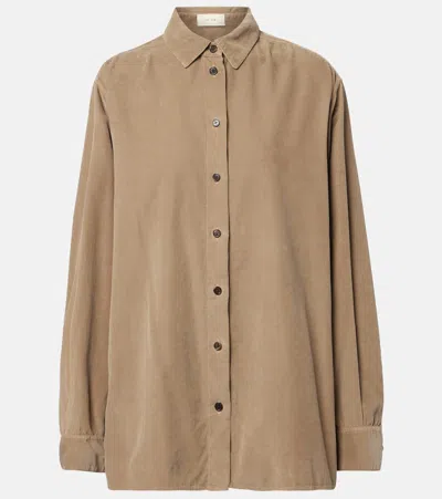 The Row Sisilia Cotton Corduroy Shirt In Brown