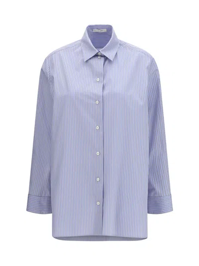 The Row Sisilia Cotton Shirt In Blue