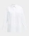 The Row Sisilia Menswear Poplin Shirt In White