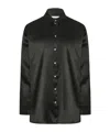 The Row Sisilia Oversized Silk Satin Shirt In Black