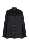 The Row Sisilia Silk-satin Shirt In Black