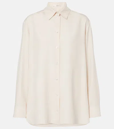 The Row Sisilia Silk Shirt In Neutral