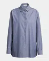 The Row Sisilia Striped Button-down Shirt In Blue