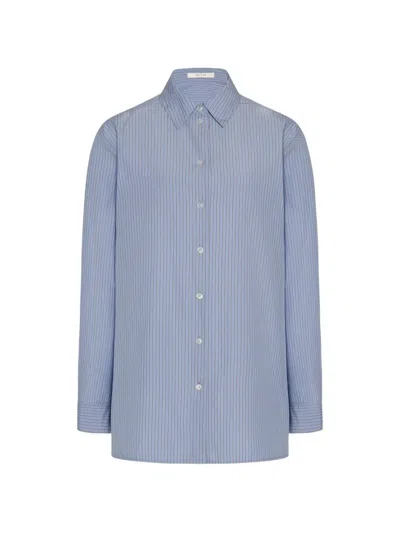 The Row Sisilia Striped Shirt In Blue