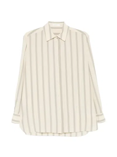 The Row Sisilia Striped Shirt In Neutral