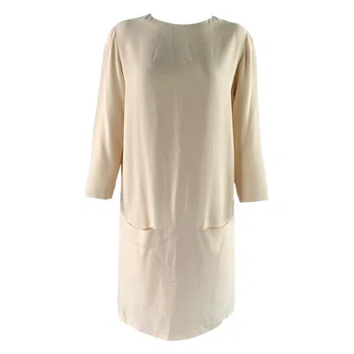 Pre-owned The Row Size 2 Cream Viscose Elastane Tunic Knee-length Dress In White