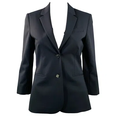 Pre-owned The Row Size 4 Schoolboy Navy Virgin Wool Blend Notch Lapel Jacket Blazer In Blue