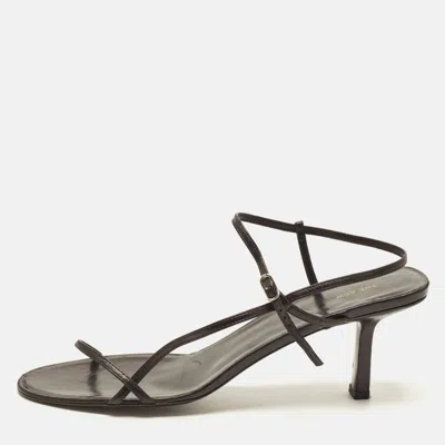 Pre-owned The Row Size 41.5 Black Leather Slingback Sandals