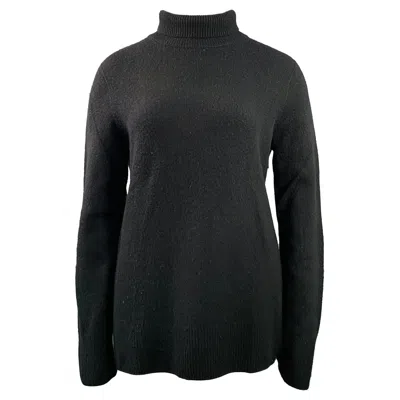 Pre-owned The Row Size L Black Wool Knit High Neck Sweater