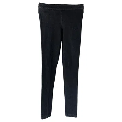 Pre-owned The Row Size M Navy Cotton & Elastane Casual Leggns Pants In Blue