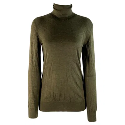 Pre-owned The Row Size S Olive Cashmere / Silk Knitted Turtleneck Sweater In Black