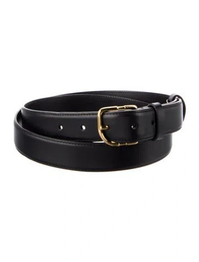 Pre-owned The Row Skinny Leather Belt In Black