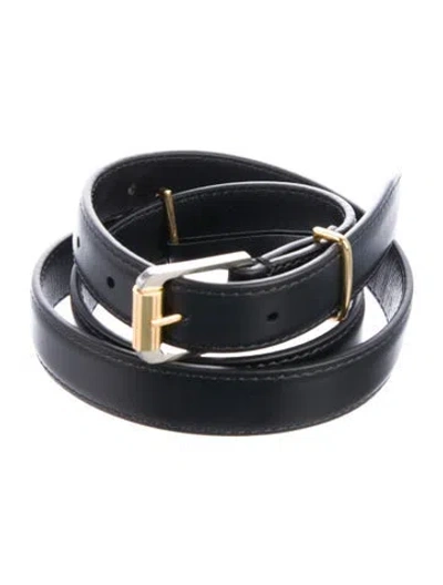Pre-owned The Row Skinny Leather Belt In Black