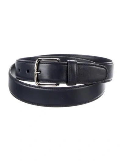 Pre-owned The Row Skinny Leather Belt In Black