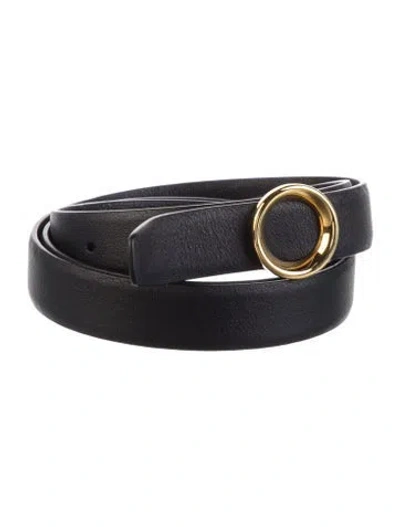 Pre-owned The Row Skinny Leather Belt In Black