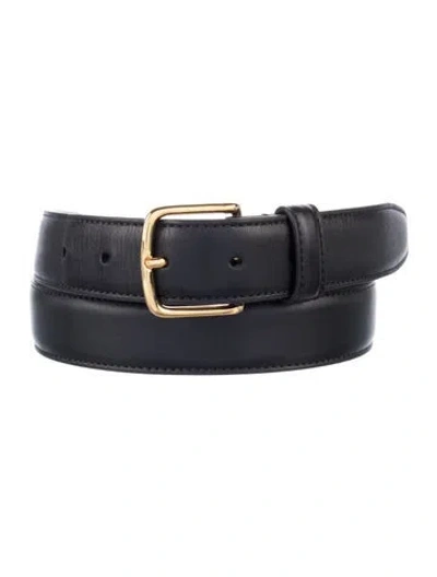 Pre-owned The Row Skinny Leather Belt In Black