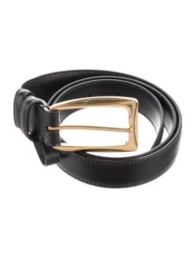 Pre-owned The Row Skinny Leather Belt In Black