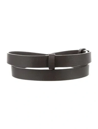 Pre-owned The Row Skinny Leather Belt In Brown