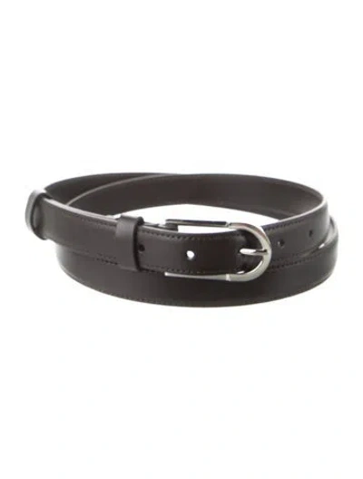 Pre-owned The Row Skinny Leather Belt W/ Tags In Black