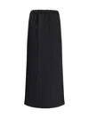 The Row Saul Cotton And Silk Long Skirt In Black