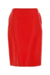 The Row Wool Blend Corinna Skirt High-waisted Knee-length In Red