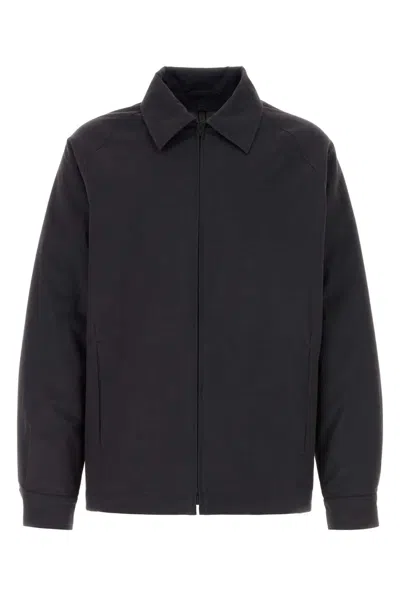 The Row Cotton Blend Pulp Jacket Long Sleeves In Black