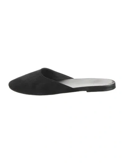 Pre-owned The Row Sleeper Two Suede Mules In Black/neutrals