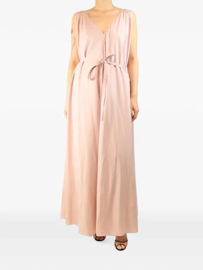 Pre-owned The Row Sleeveless Belted Maxi Dress In Pink