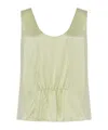 The Row Dinara Boxy Silk Top In Green